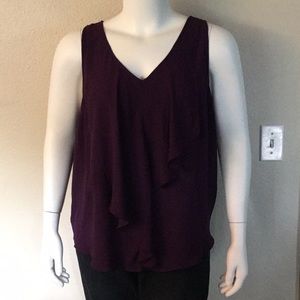 Georgette ruffled front tunic tank top